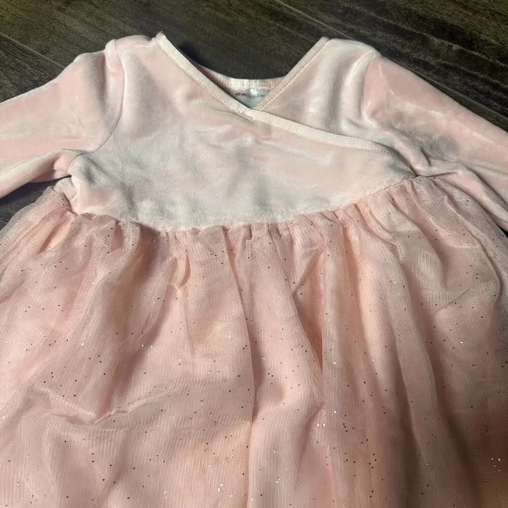 Hanna Andersson Pink Tulle + Velour Long Sleeve Dress - Picture 3 of 5